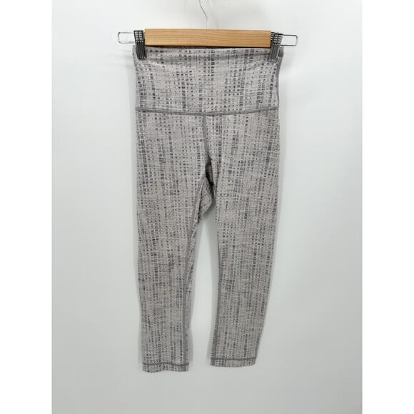 Lululemon Wunder Under Crop High Rise Action Jacquard Leggings Women's Size 2 - Picture 1 of 10